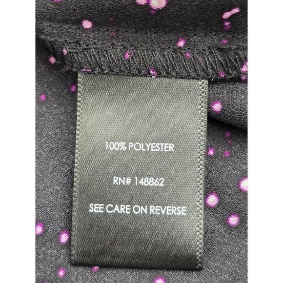 Torrid Black Purple Splatter Print Blouse Roll Tab Sleeve Size 2X Preppy - Picture 8 of 9